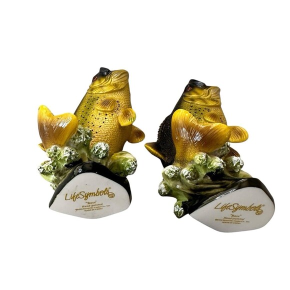 Life Symbols 2 VTG 2000 Bass Fish Trophy Casket Corner Wall Decoration - Picture 7 of 9